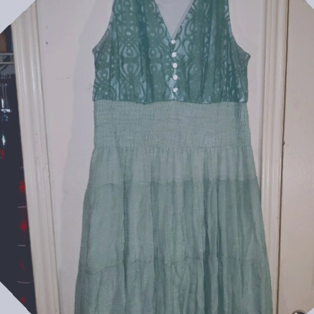 Women's Corchet Tiered Maxi Dress